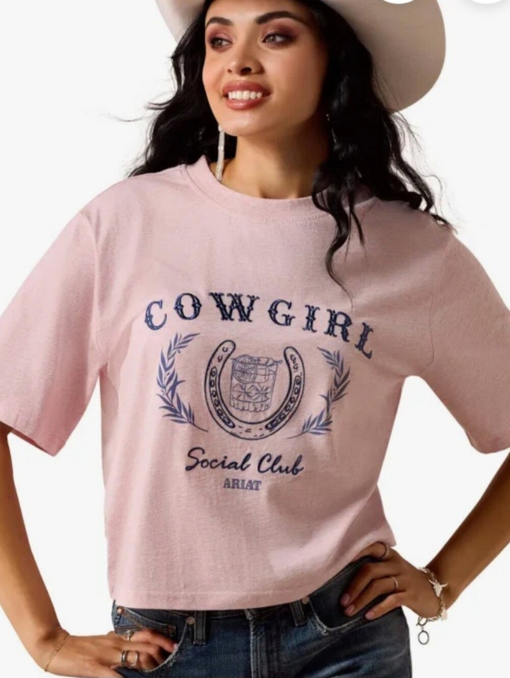 Ariat Women's Social Club S/S T-shirt, Sz Sm, Item 10073557 NEW